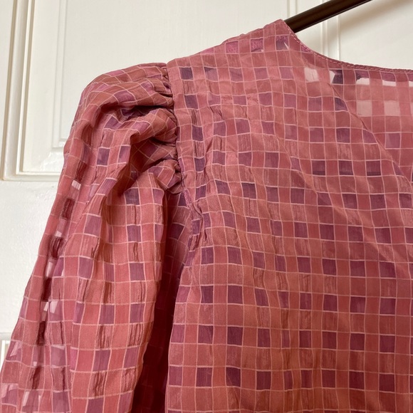 ZARA Balloon Sleeve Blouse in Dusty Pink - Picture 7 of 8